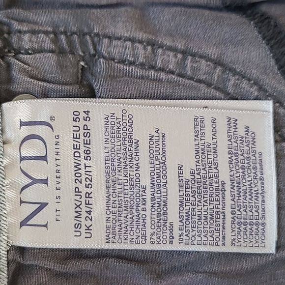 NYDJ 'Teresa' High Waist Grey Wash Utility Wide Leg Jean - Size 20W - Picture 8 of 9